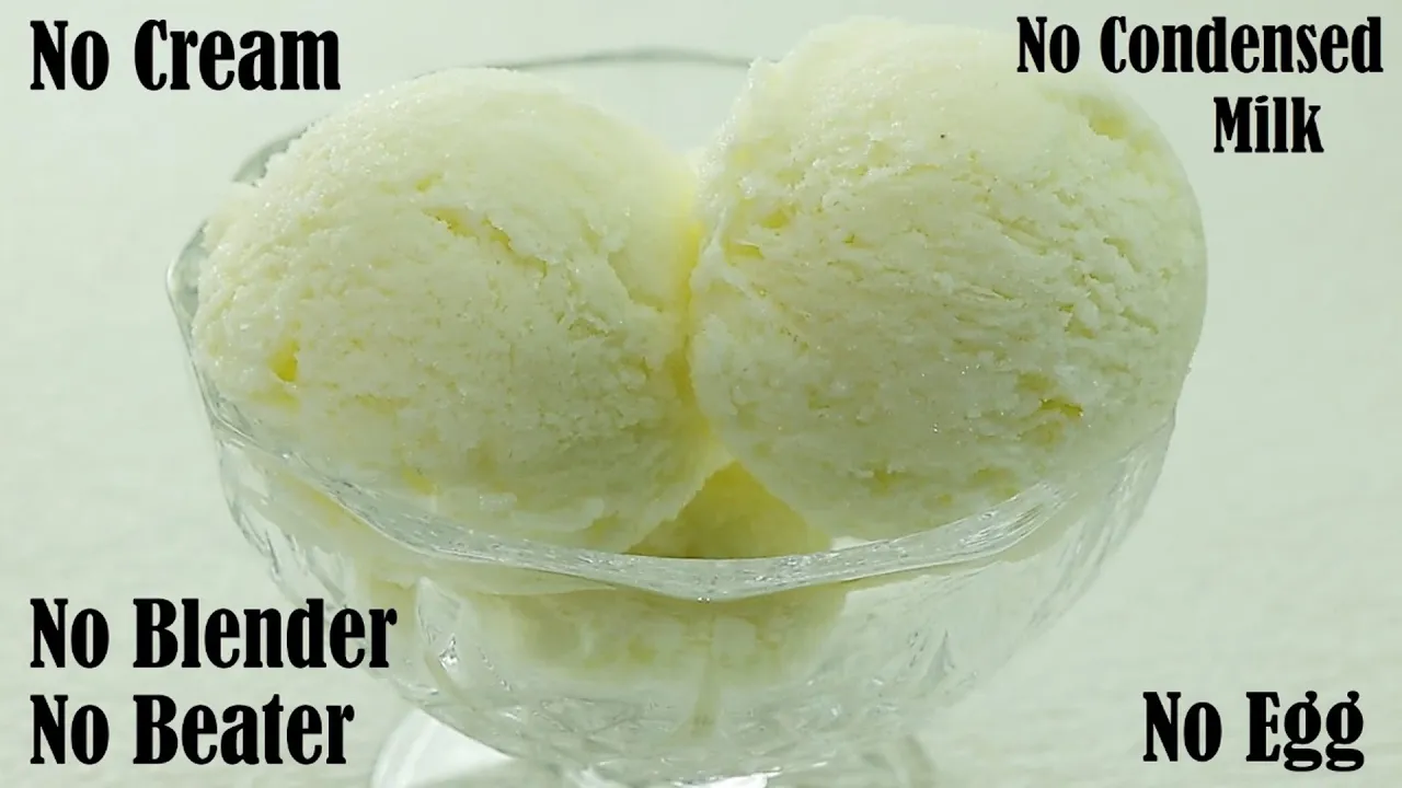 HOMEMADE VANILLA ICE CREAM - 3 Ingredients only! No Ice Cream Machine!. 