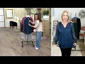 Susan Graver Printed Woven Blouse with Lurex Knit Cami on QVC