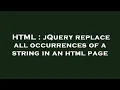 HTML jQuery replace all occurrences of a string in an html page