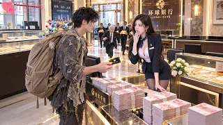 收破爛大叔進銀行躲雨，卻被保全當眾羞辱趕走，豈料下秒他掏出黑金卡亮出真實身分！身價千億的行長親自趕來下跪道歉，美女總裁知曉了他的不凡上趕著獻殷勤求婚！#一张金卡