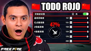 ¡PROBÉ esta SENSIBILIDAD CHINA para DAR TODO ROJO en FREE FIRE! 😱🔥(funciona)