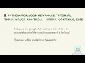 Python Study Notes Complete Control of For Loops In-depth Analysis of break continue and else