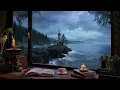 Cozy Lighthouse Study Room Ambience Rain Distant Thunder Sounds for Focus Study Relaxation