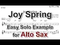 Joy Spring (by Clifford Brown) - Easy Solo Example for Alto Sax