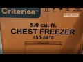 MENARDS CRITERION CHEST FREEZER 5CU