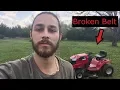 Replacing a riding lawnmower belt Huskee LT4200 without taking the deck off