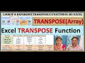 TRANSPOSE function in excel TRANSPOSE Array in excel Lookup Reference TRANSPOSE in MS-Excel