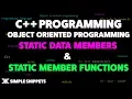 Static Data Members in C Static Member Functions in C C programming tutorials for Beginners