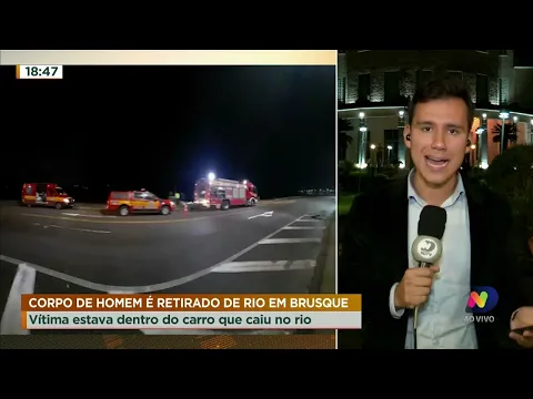 Homem morre após carro tombar dentro de rio em Brusque