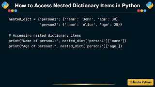 How to Access Nested Dictionary Items in Python