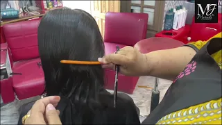 Basic A Line Triangular Bob Haircut Tutorial Easy Haircut at hine