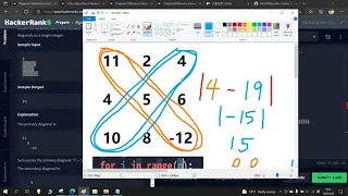 Diagonal Difference Hacker Rank Python