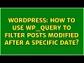 Wordpress How to use WP - Query to filter posts modified after a specific date