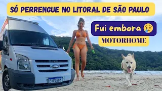 Fui embora do litoral de São Paulo.