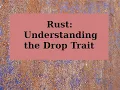 Rust Understanding the Drop Trait