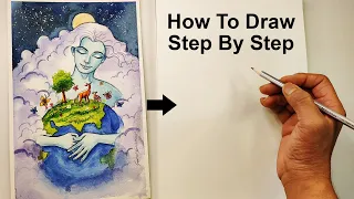 how to draw step by step environment day pencil drawing tutorial video