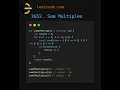 Solving LeetCode Problem 2652 Sum Multiples JavaScript Code Walkthrough StudyWithAnamul