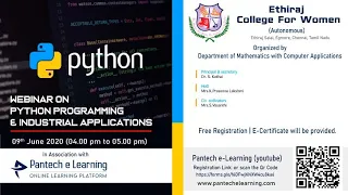Python Programming Industrial Application Tkinter Ethiraj College Pantech e learning