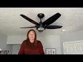 Black Modern 40 inch Ceiling Fans with Lights and Remote control