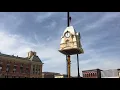 Clock tower lifted atop courthouse