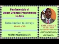 Introduction To Arrays and One Dimensional Array in Java Object Oriented Programming Language