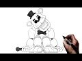 How To Draw Golden Freddy Step By Step FNAF