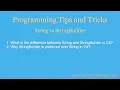 String vs StringBuilder C C Interview Questions and Answers