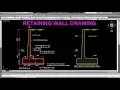 Retaining wall structural drawing in AutoCAD