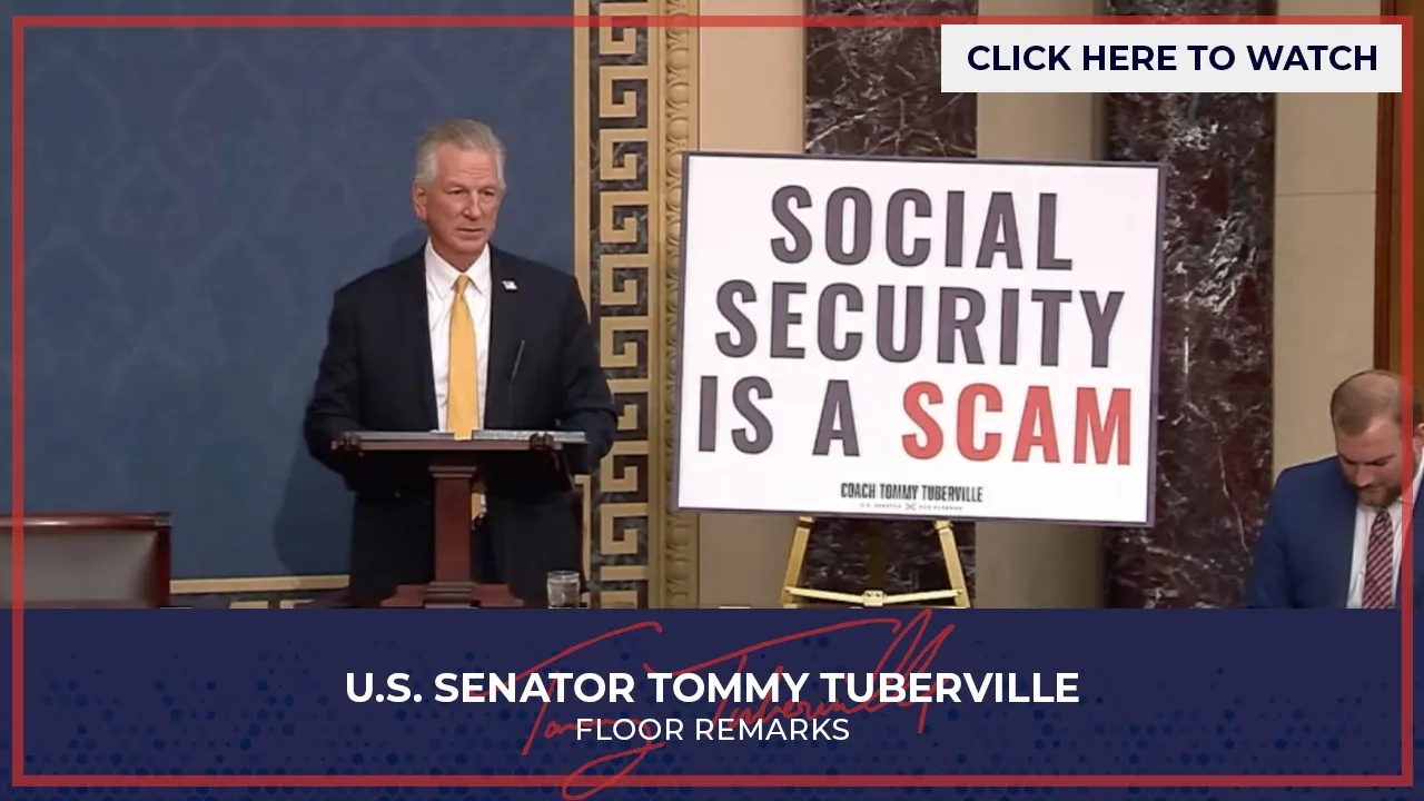 Senator Tuberville Speaks on Senate Floor Calling Out the Social Security Scam: video thumbnail