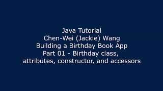 Java Tutorial Birt ay Book App 01