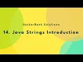 14 Strings - Java Strings Introduction Hindi