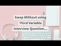 Swap two Strings without using variable - Java Interview