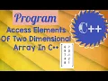How To Access Elements Of Two Dimensional Array In C Two Dimensional Array learn IT