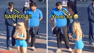 La PIROPEA y culpan a OTROS 🤣 Bromas en la calle