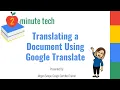 Translating a Document Using Google Translate