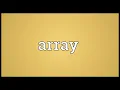 array meaning in English