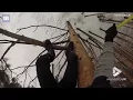 Stunt man jumps 15 metres from tree into snow in Moscow