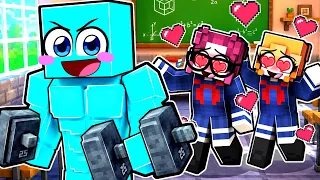 Me Volví FUERTE para LIGAR En Una ESCUELA de SOLO CHICAS en Minecraft!