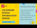 LSE Summer School 2026 Information Session December 2025