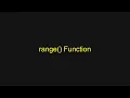 Python Tutorial - range Function