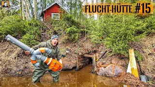 AUTARK STROM mit FLUCHTHÜTTEN-TEICH generieren | + BLOCKHAUS WEITERBAU | Survival Mattin