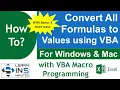 How to convert all formulas to values using VBA