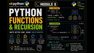 Python Functions Recursion Explained Functions Recursive Functions Module 8 okpython