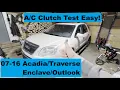 Test AC Compressor GMC Acadia 07 08 09 10 11 12 13 14 15 16 2009 2010 2011 2012 2013 2014 2015 2016