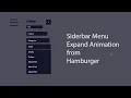 Sidebar Menu Expand from Hamburger Menu with Animation Using HTML CSS JavaScript
