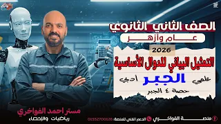 التمثيل البياني لبعض الدوال الاساسية الدرس الرابع جبر الصف الثاني الثانوي 2026 علمي وادبي 