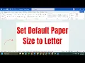 How To Set Default Paper Size to Letter Microsoft Word