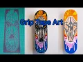 Grip Tape Art Melting Wolf Skull Time lapse