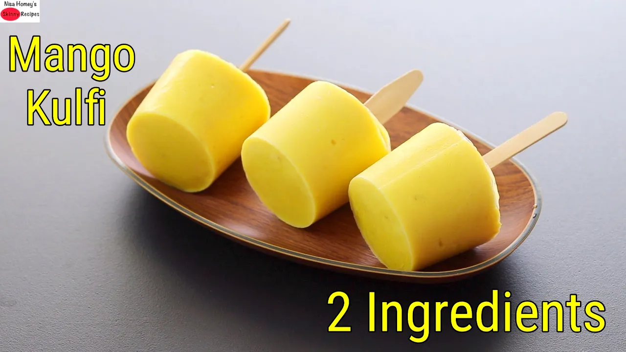 Mango Kulfi In 5 Minutes - 2 Ingredients - No Sugar No Cream No Cook No Cornflour   Skinny Recipes