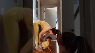 Mother And Son Performing Yoga How Adorable Shorts Yoga Mother Kids Yogapractice Love 
